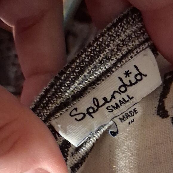 Splendid Black and White Striped Blouse Size Small - Picture 10 of 11